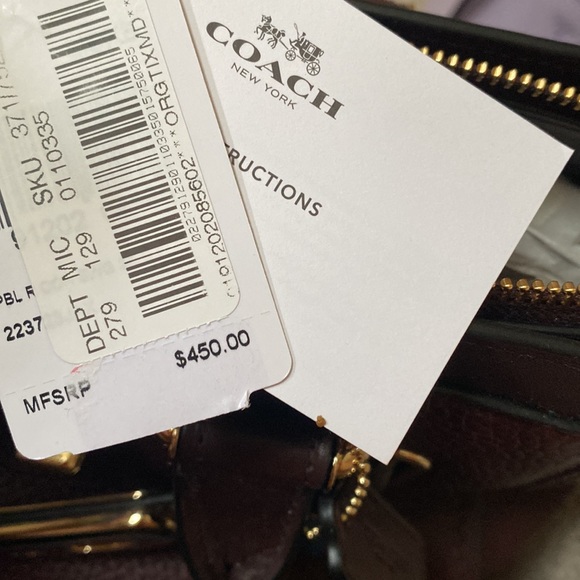 Coach Swagger Carryall Handbag Crossbody Oxblood - Picture 9 of 13